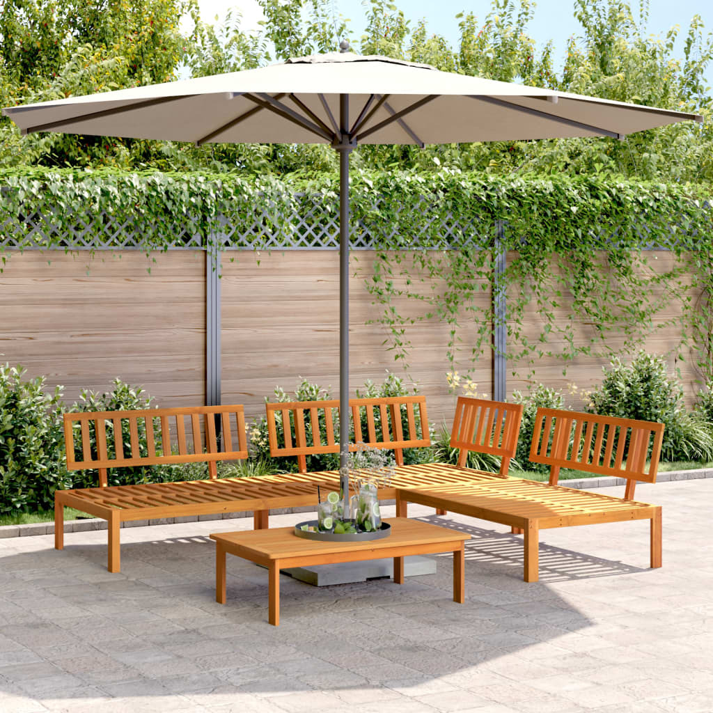 Pallet Sofa Set Natural Wood Solid Acacia Wood Medium Modular