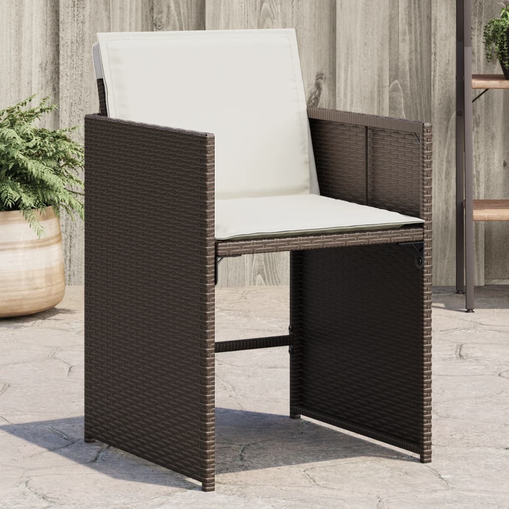 Patio Chair Brown, Cream White