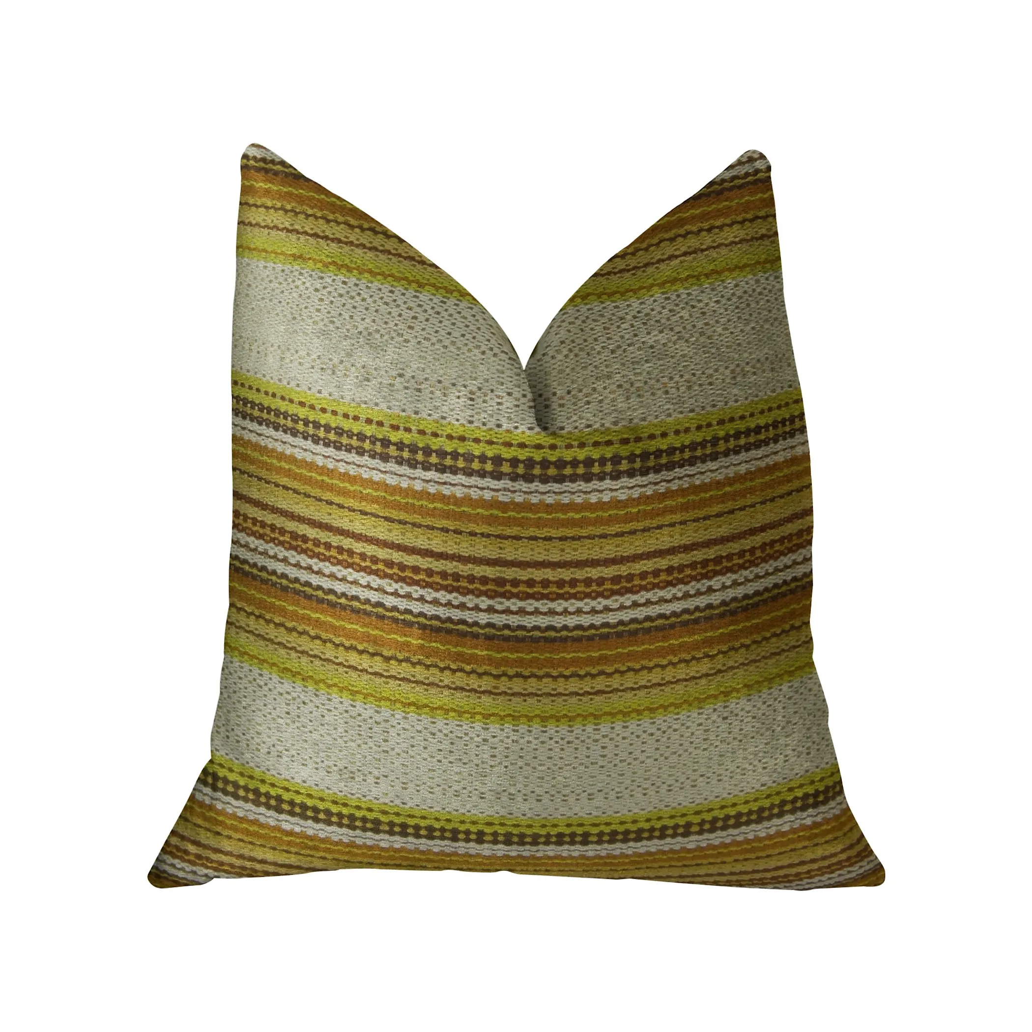Plutus Lexington Park  Cream Green and Brown Handmade Luxury Pillow