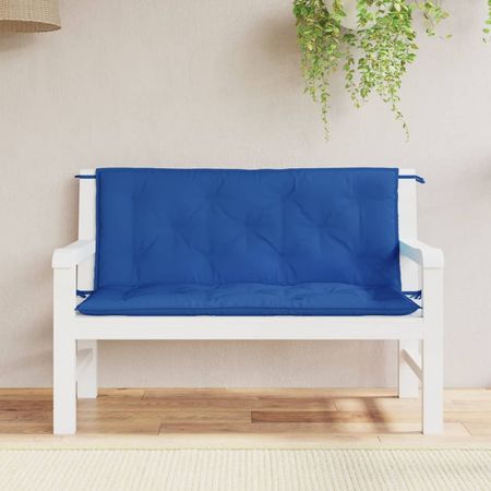 Garden Bench Cushion Set of 2 Blue Oxford fabric (100% polyester)