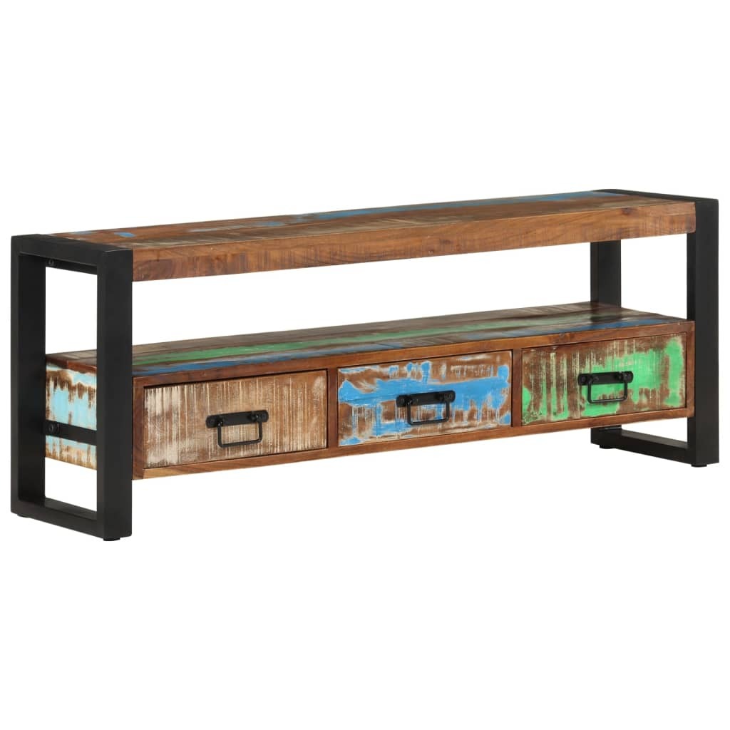 TV Cabinet Multicolor Solid reclaimed wood Storage TV Cabinet