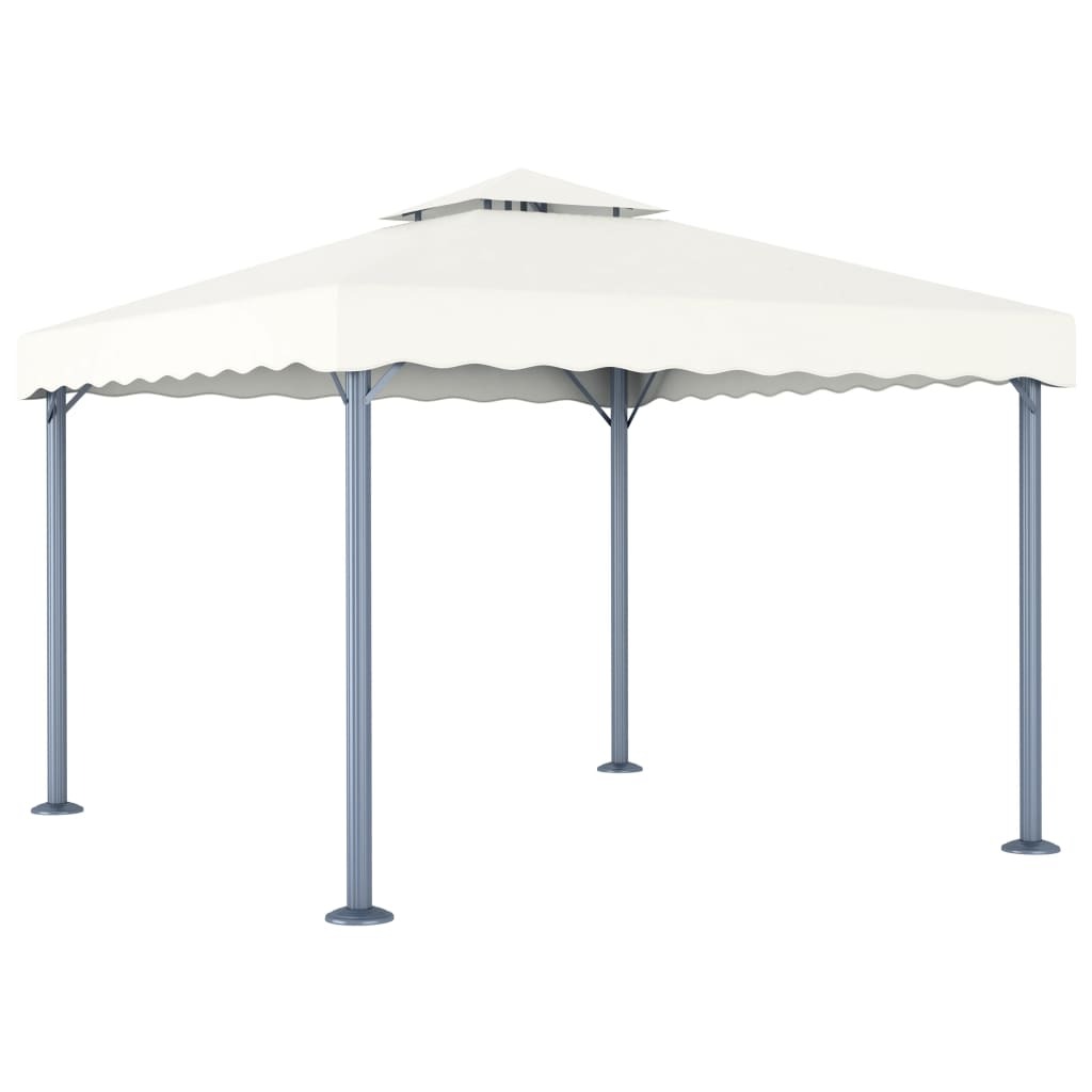 Gazebo Cream Aluminum 118.1 x 118.1 in UV-resistant materials
