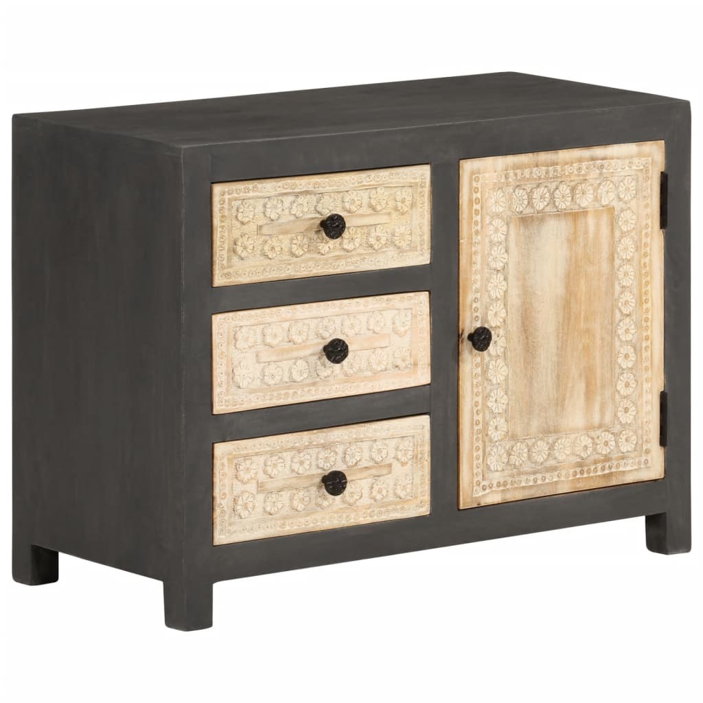 Sideboard Grey and white Solid mango wood Sideboard Rectangular
