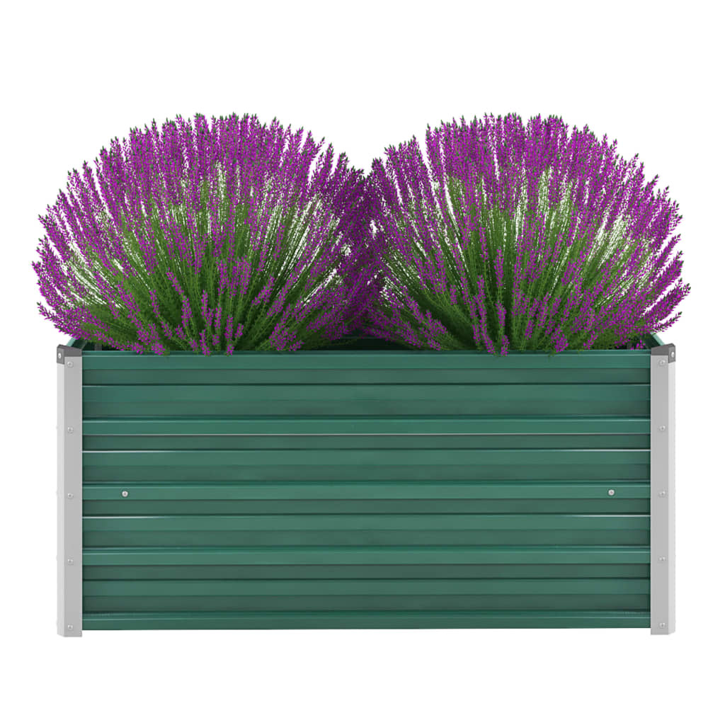 Raised Bed Green Galvanized Steel 39.4 x 15.7 x 17.7 in Durable