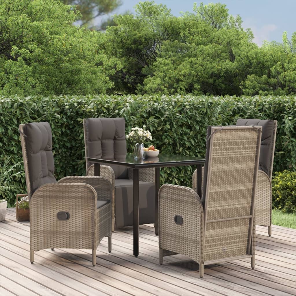 Garden Dining Set Black and gray