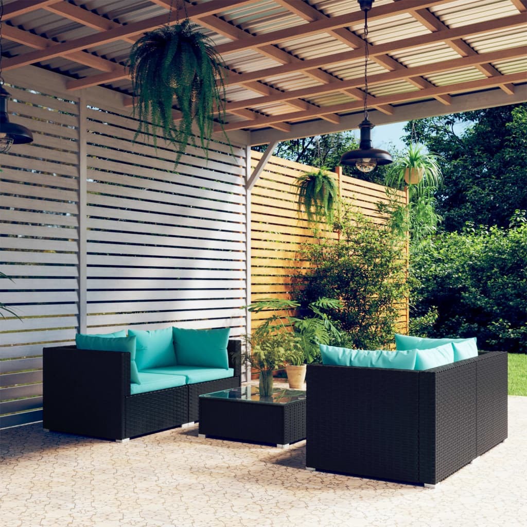 Garden Lounge Set Black