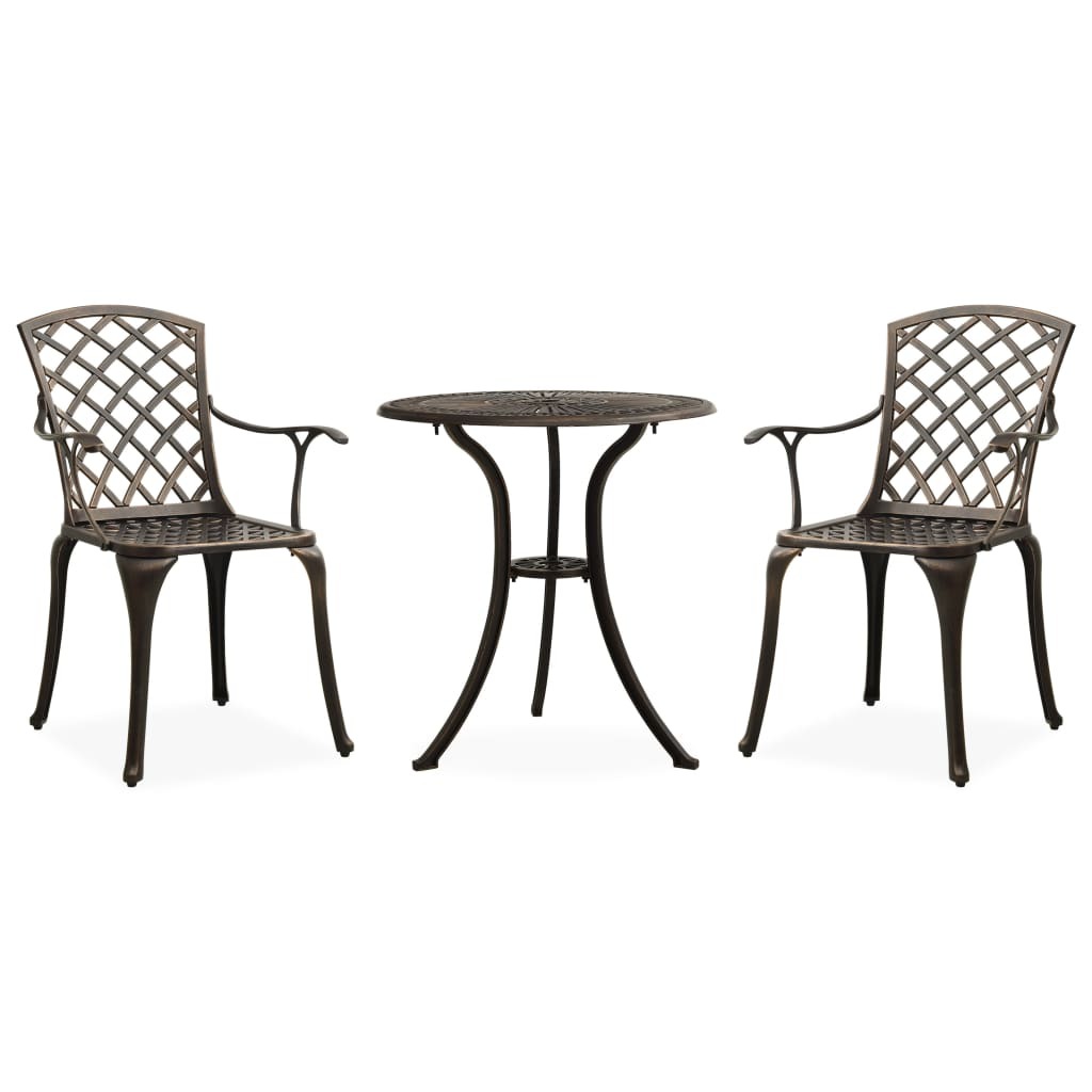 Bistro Set Bronze Cast aluminum Medium Durable Bistro Set