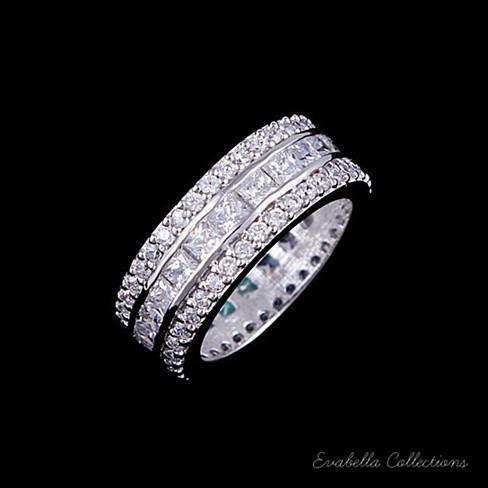 Color: Crystal Clear Stones,Size: 10 - LUMINA Pure & Pink Banquet Rings