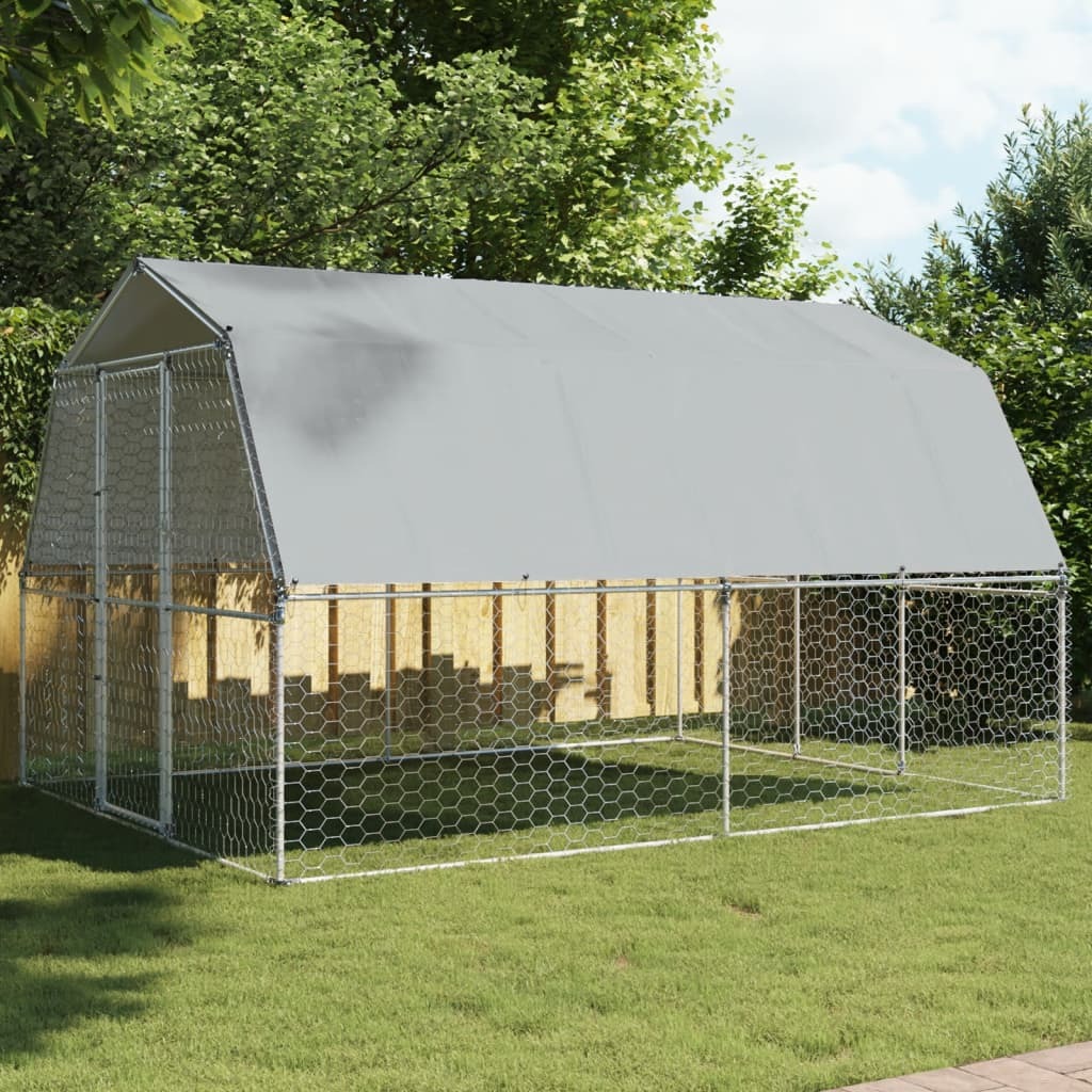 Dog Cage Silver Galvanized Steel Large Sturdy Dog Cage