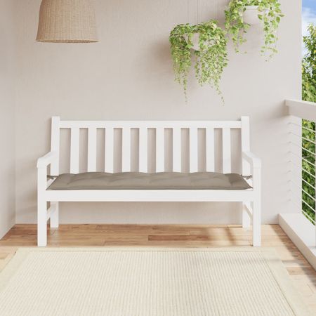 Garden Bench Cushion Taupe Oxford fabric 59.1x19.7x2.8 in