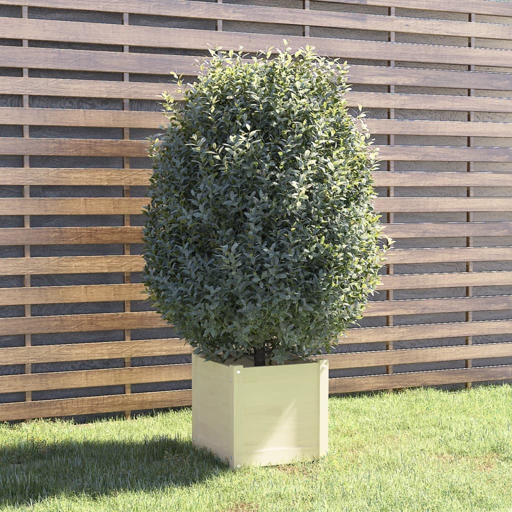 Planter White Solid pinewood 15.7 x 15.7 x 15.7 in Planters