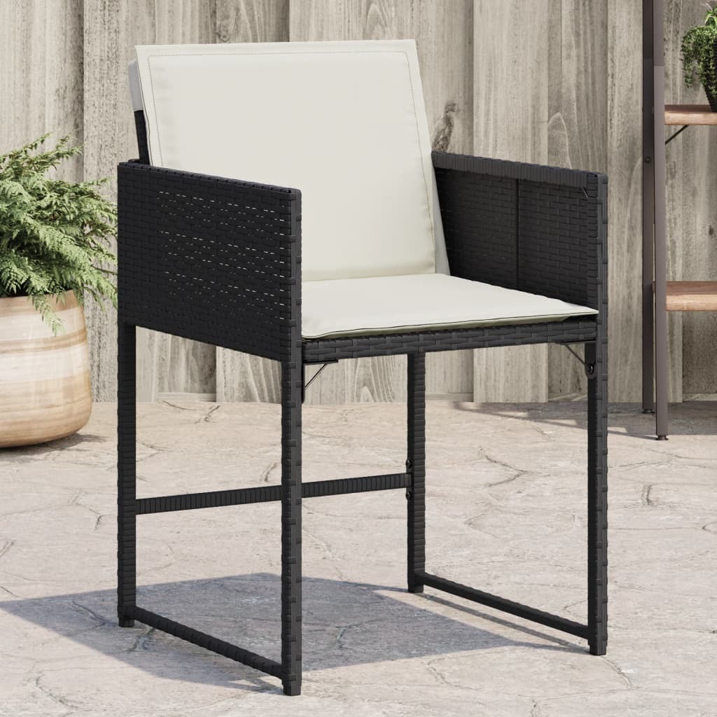 Patio Chair Black and Cream White