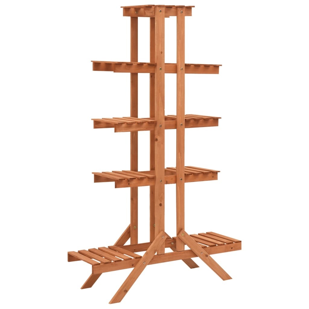 Plant Stand Orange Solid Firwood 32.7 x 9.8 x 52.0 in Stackable