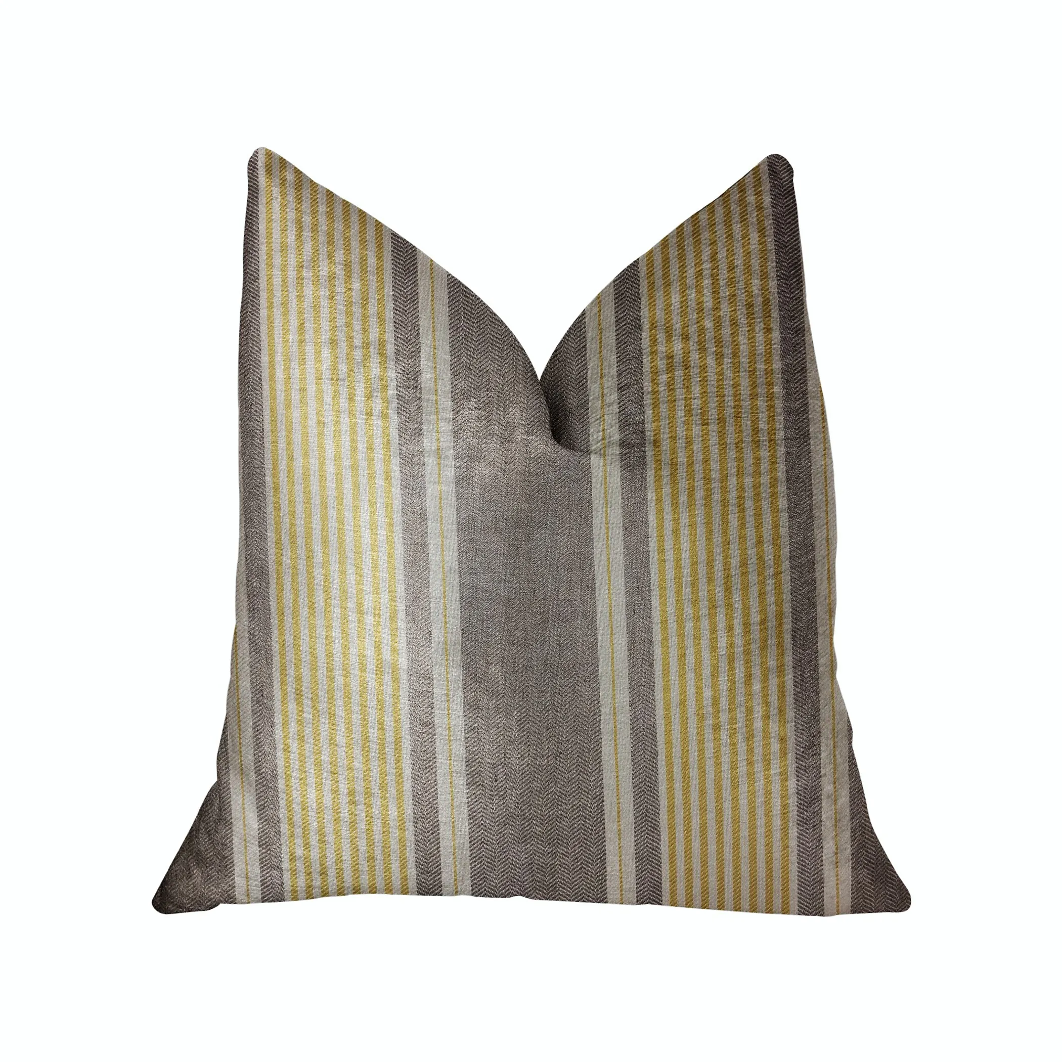 Plutus Graceful Bridge Yellow and Gray Luxury Throw Pillow