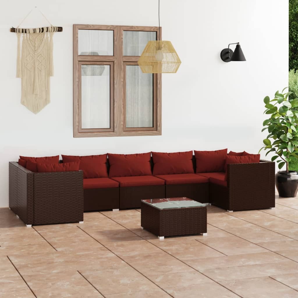 Garden Lounge Set Brown