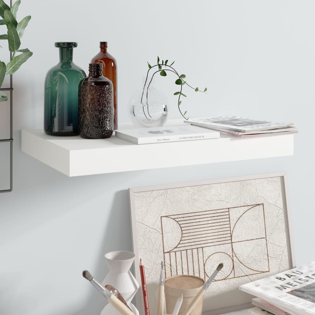 Wall Shelf High gloss white Honeycomb MDF, metal Small Wall Shelf