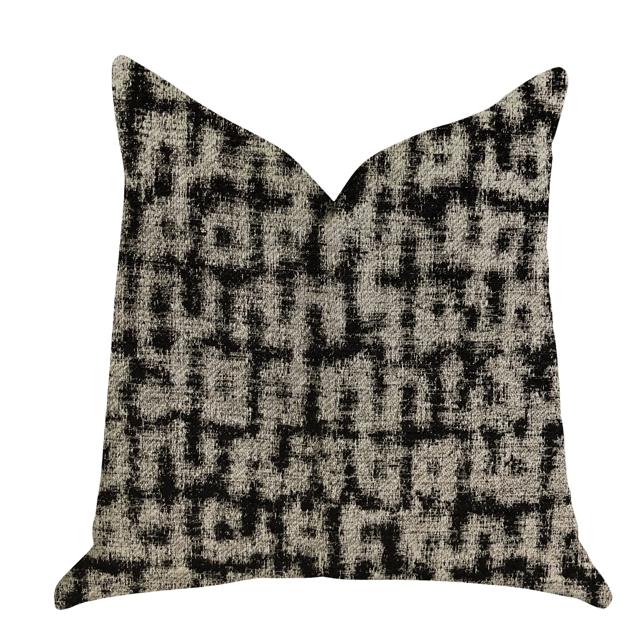 Plutus Modish Millie Luxury Throw Pillow in Black and Beige Tones 