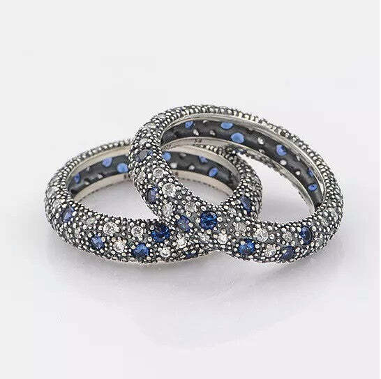 Ring Size: 7 - Starry Night Ring With Sapphire Crystals