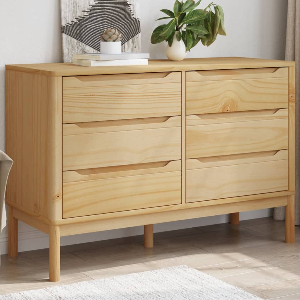 Drawer Cabinet Wax brown Solid pine wood Large Chest Of Drawers
