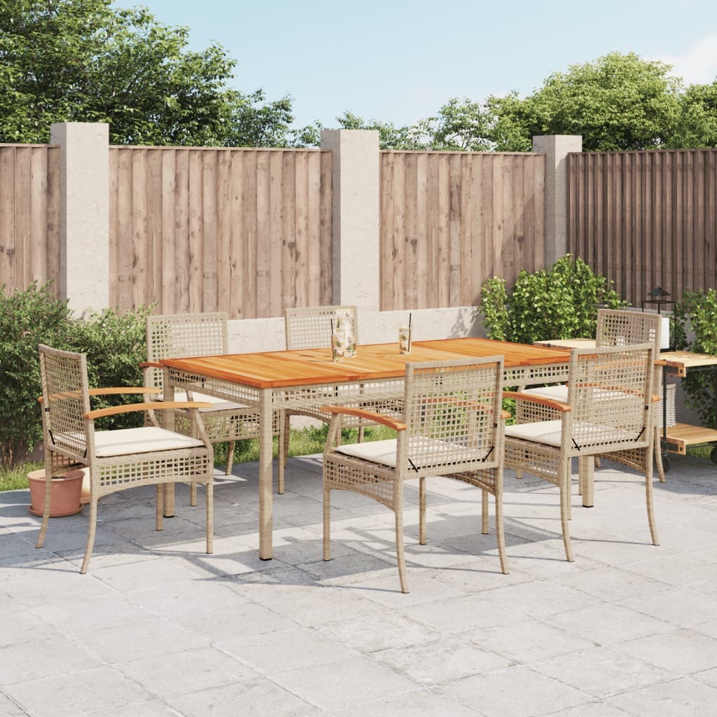Garden Dining Set Beige, Cream White