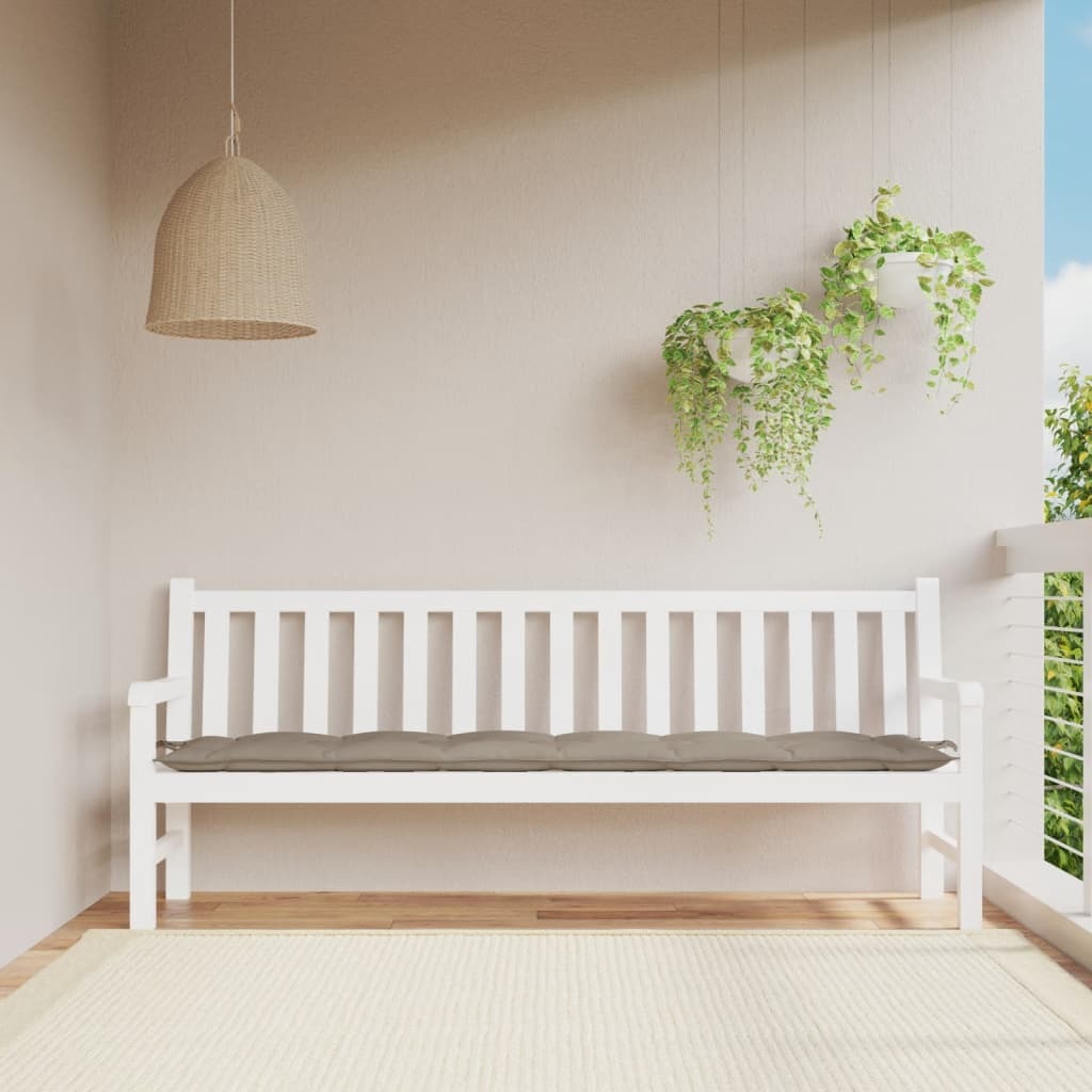 Garden Bench Cushion Taupe Oxford fabric with hollow fiber filling