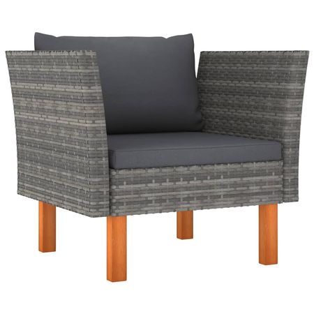 Garden Sofa Grey PE rattan Removable Covers Garden Sofa