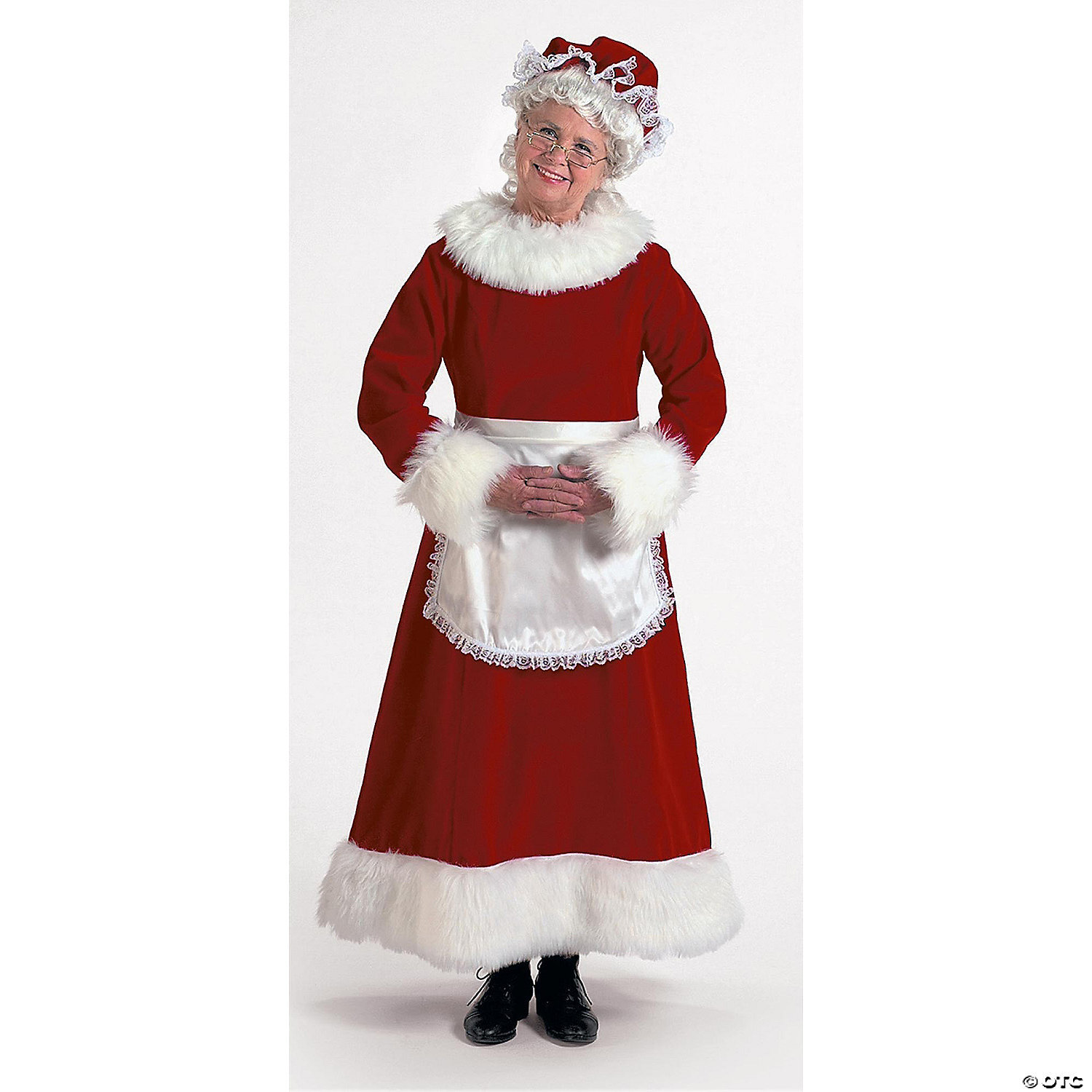 Women s Burgundy Velvet Mrs. Claus Dress Costume  Medium