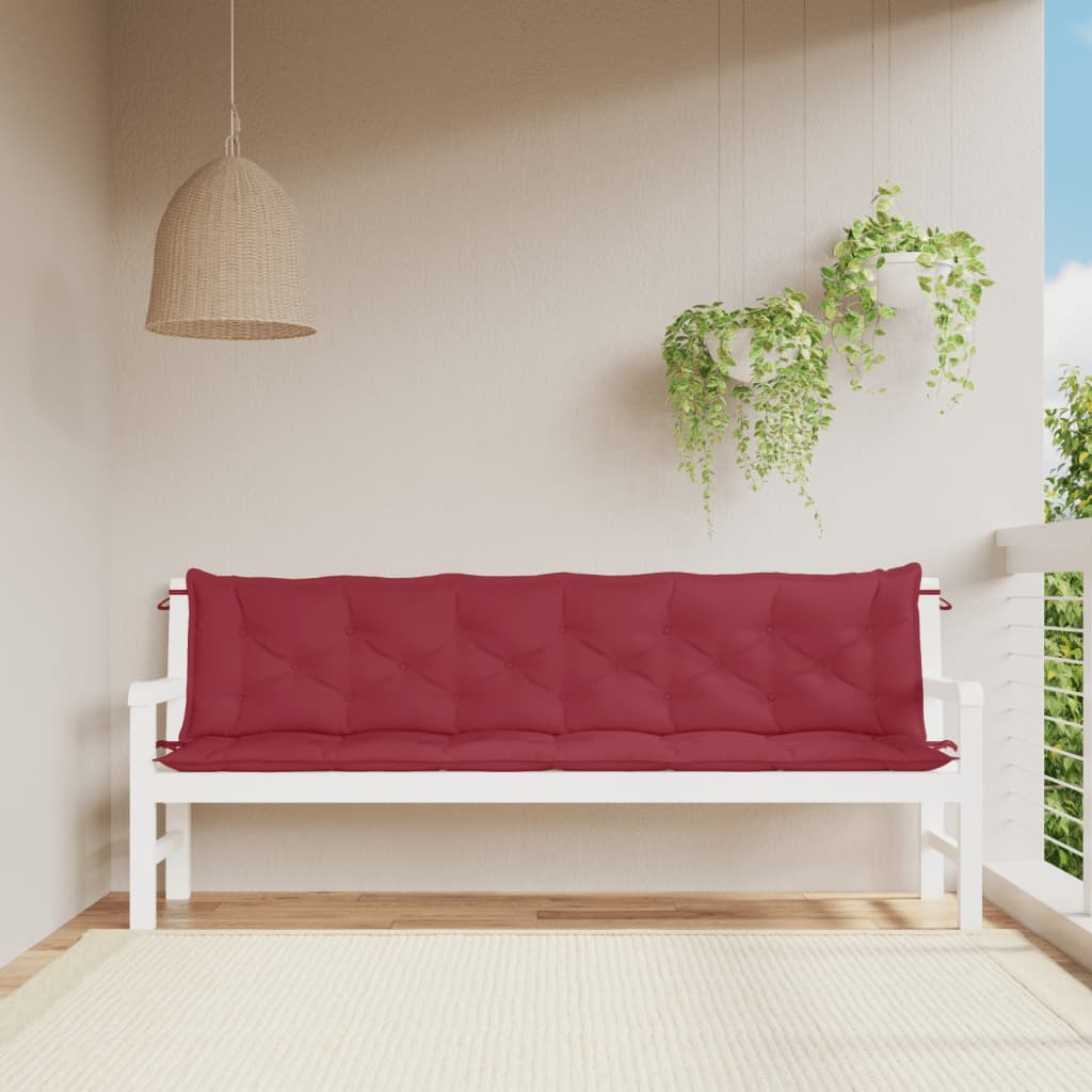 Garden Bench Cushion Set of 2 Wine Red