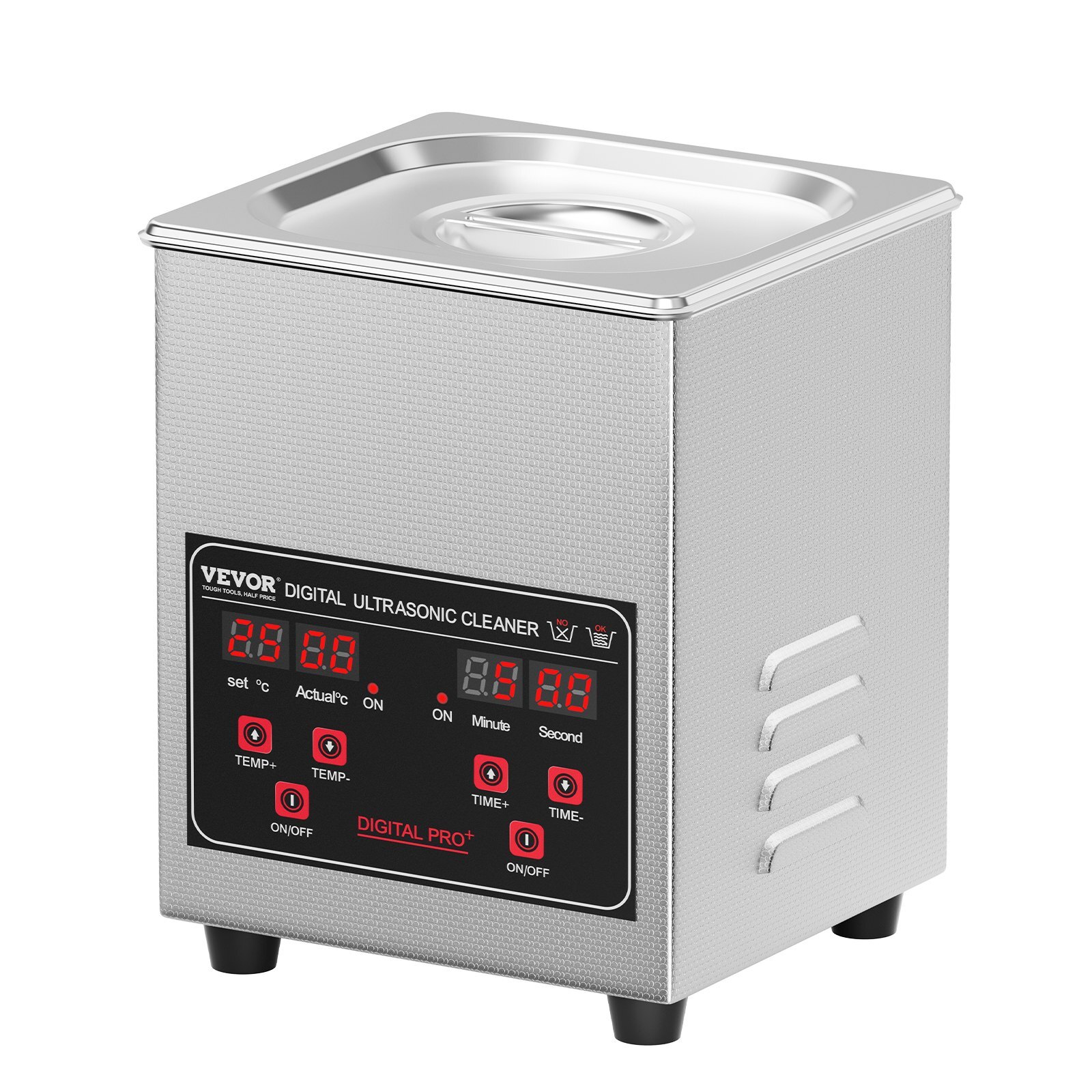Ultrasonic Cleaner, 1.3L Professional 60W Cleaning Machine with Timer & Heater, 40kHz Digital Ultrasonic Cleaner with Basket for Watch Glasses Jewelry Retainer Industrial Parts Tools