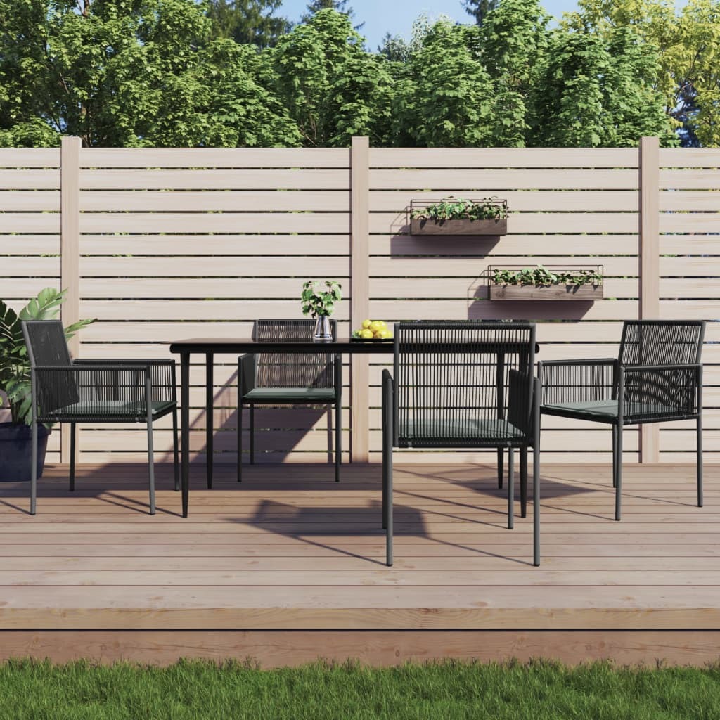 Garden Dining Set Black, Light Grey