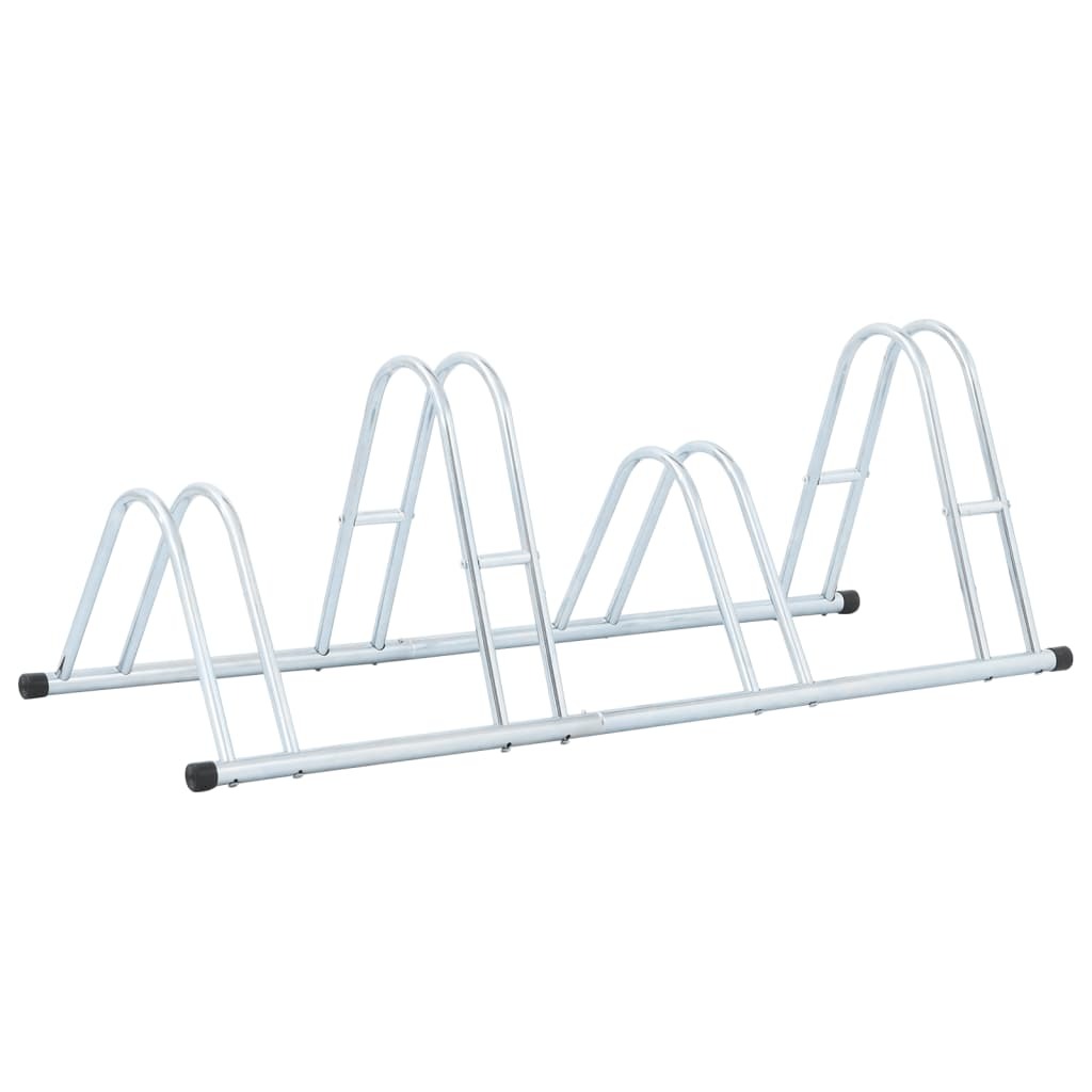 Bicycle Stand for 4 Bikes Floor Freestanding Galvanized Steel