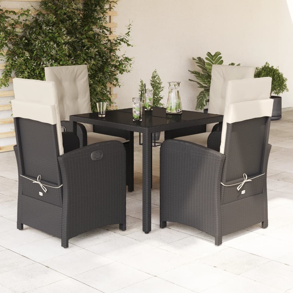 Garden Dining Set Black