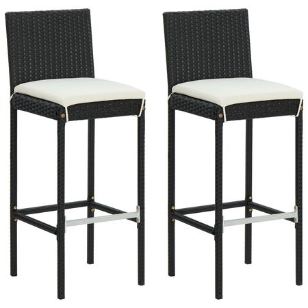 Bar Stool Set of 2 Black