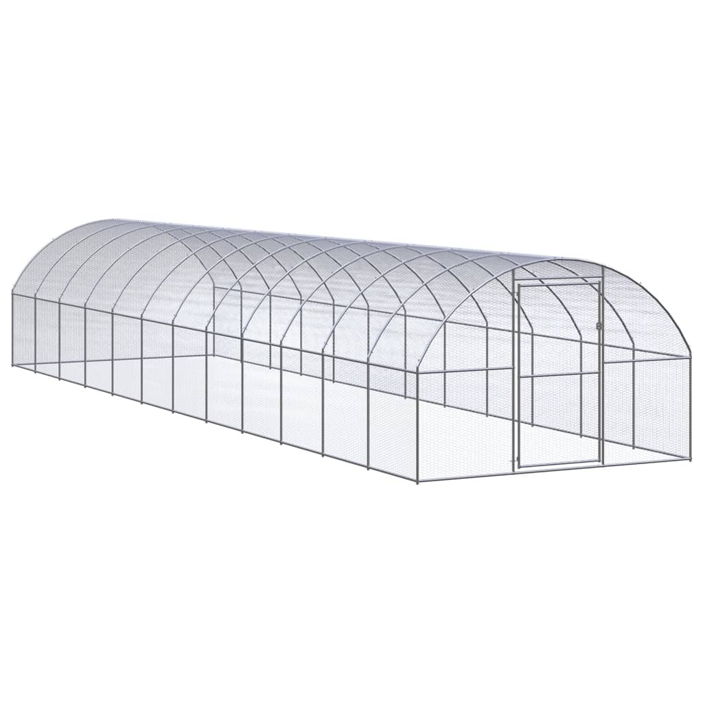 Chicken Coop Silver Galvanized steel Large Durable Chicken Coop