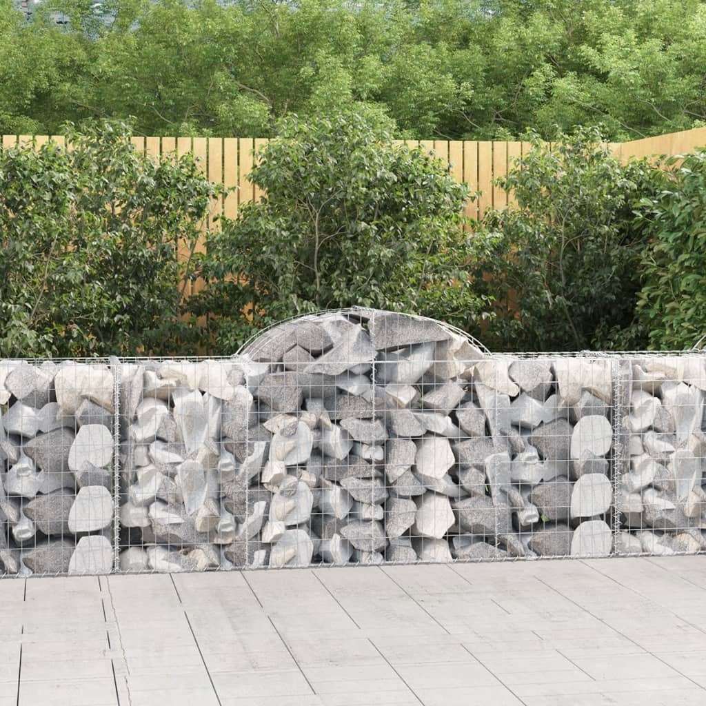 Gabion Basket Set of 3 Silver Galvanized iron
