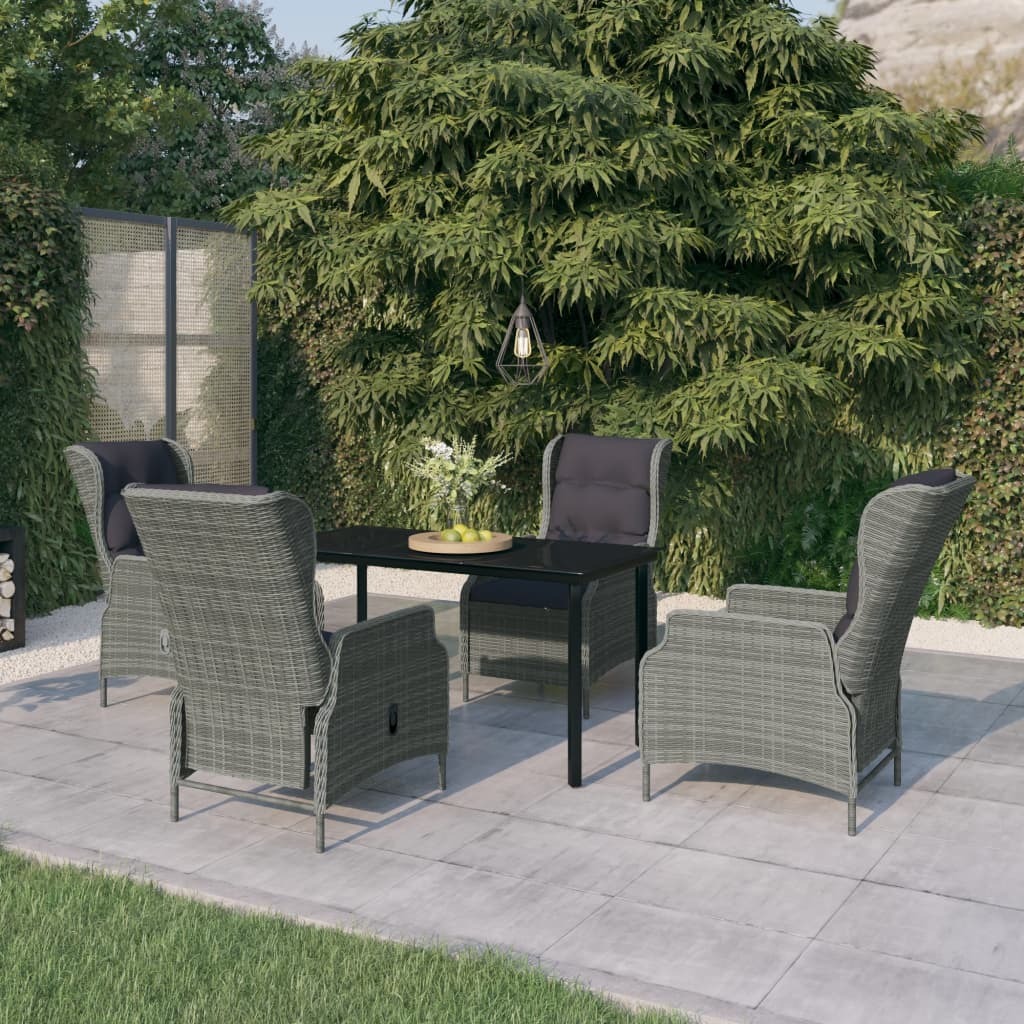 Garden Dining Set Light Grey