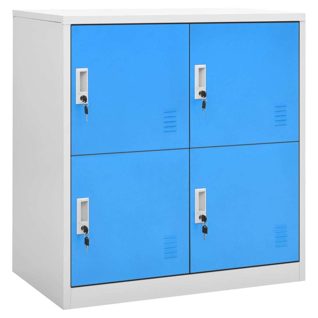 Locker Cabinet Light gray and blue Steel Medium Locker Cabinet