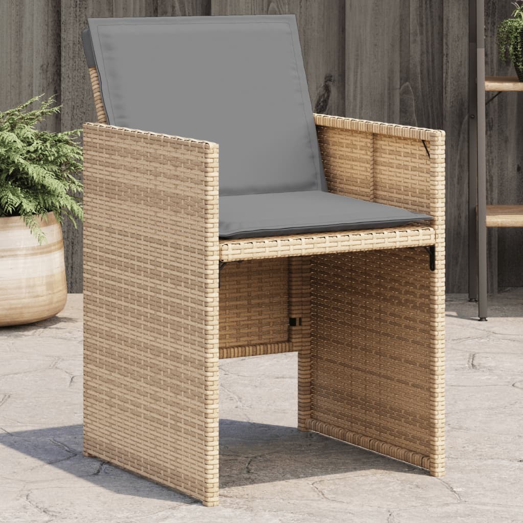 Patio Chair Mix Beige Poly Rattan Standard Foldable Patio Chair
