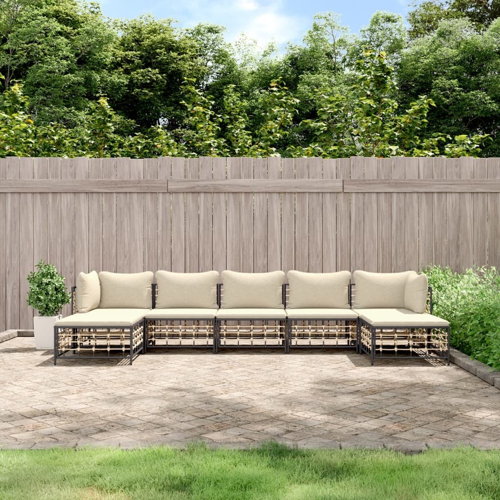 Garden Lounge Set Anthracite, Beige