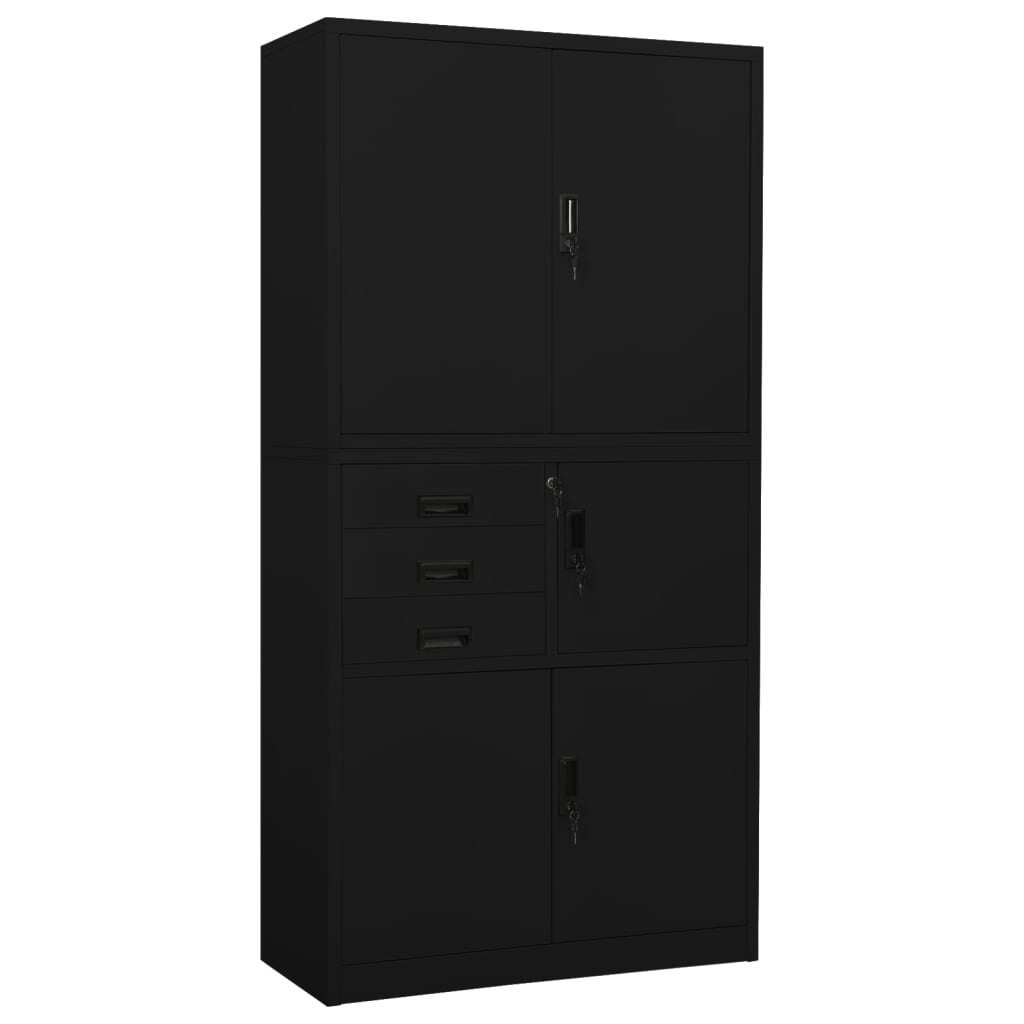 Office Cabinet Black Steel Large Locks Office Cabinet