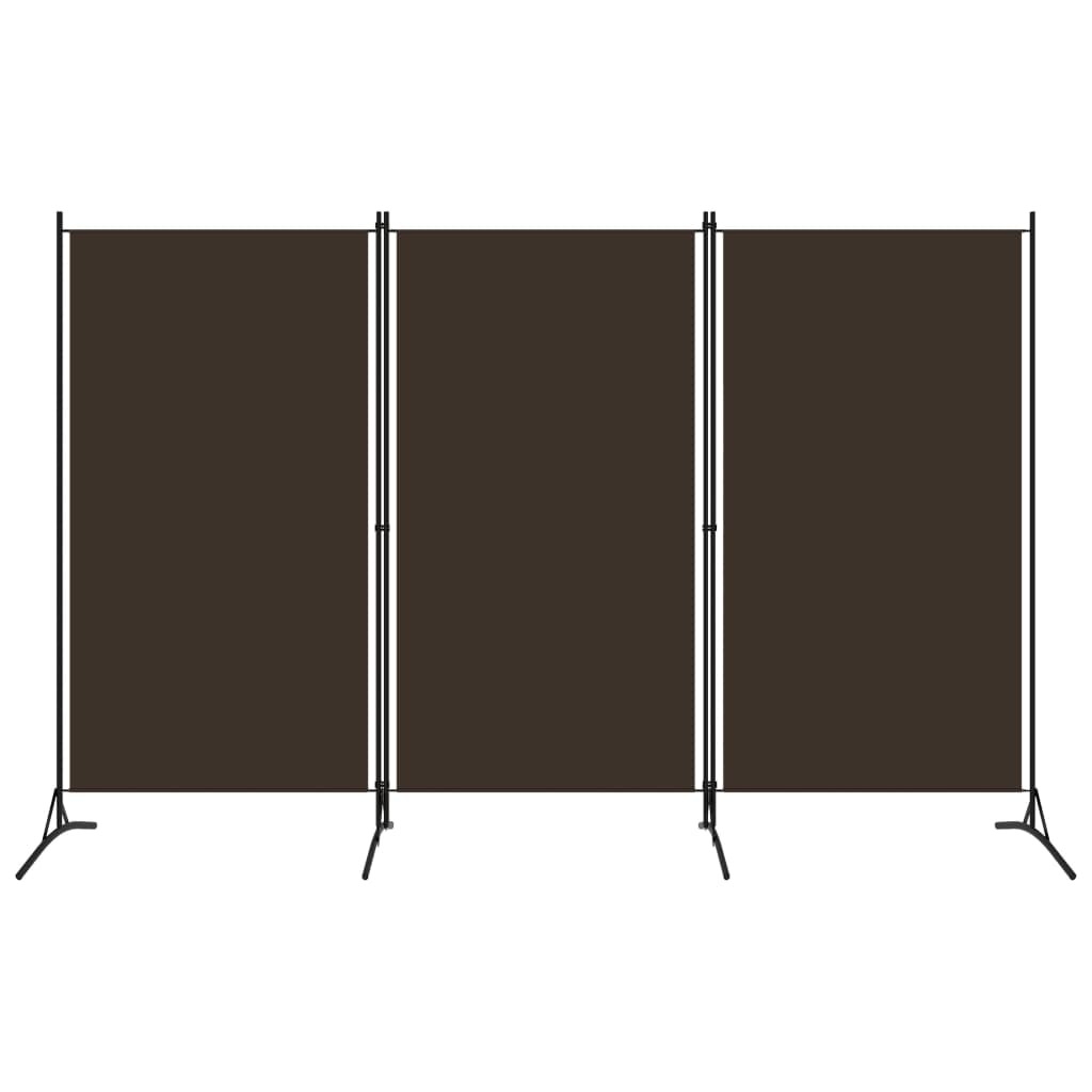 3-Panel Room Divider Brown 102.4"x70.9" Fabric