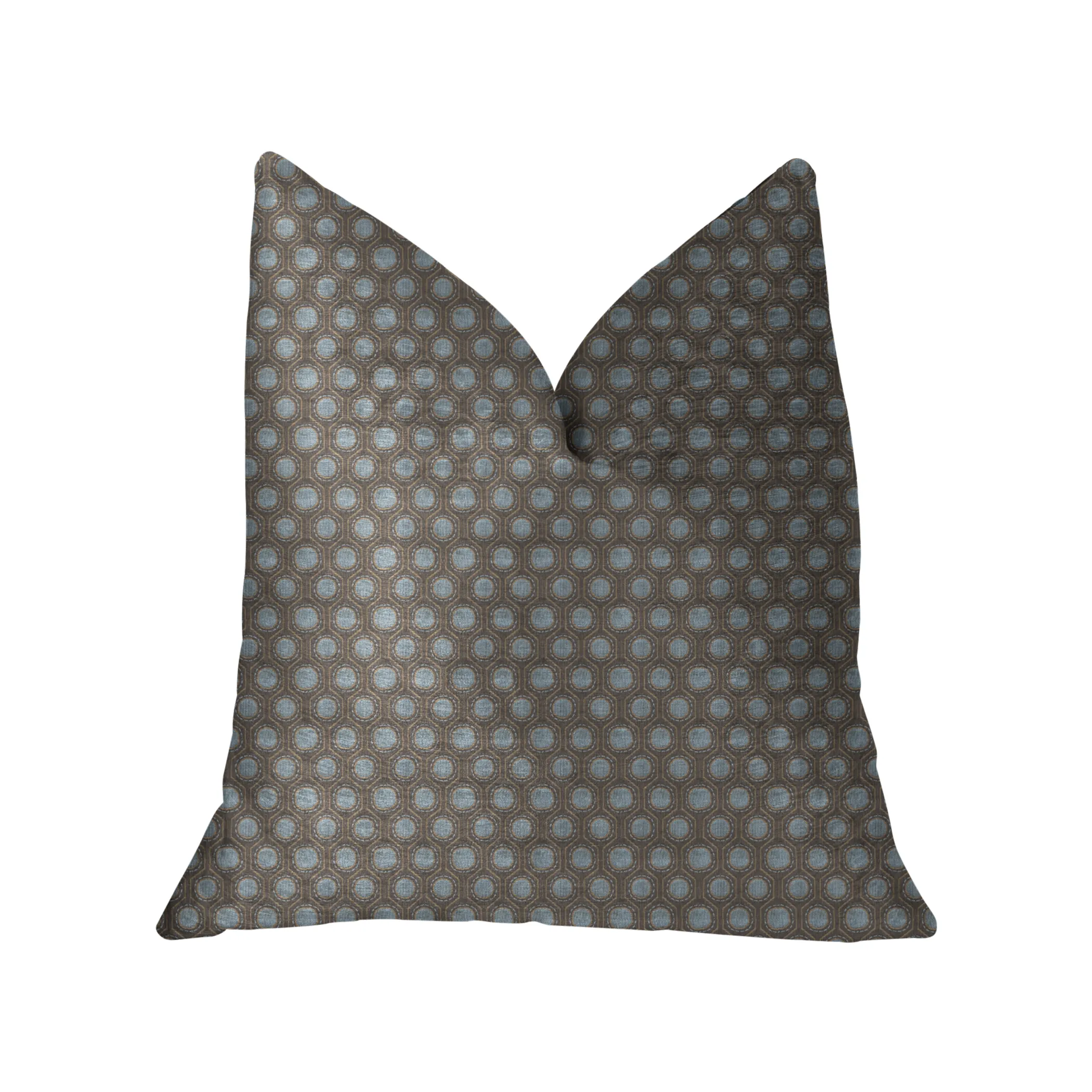 Plutus Clubhouse Orbit Brown, Beige and Blue Luxury Throw Pillow