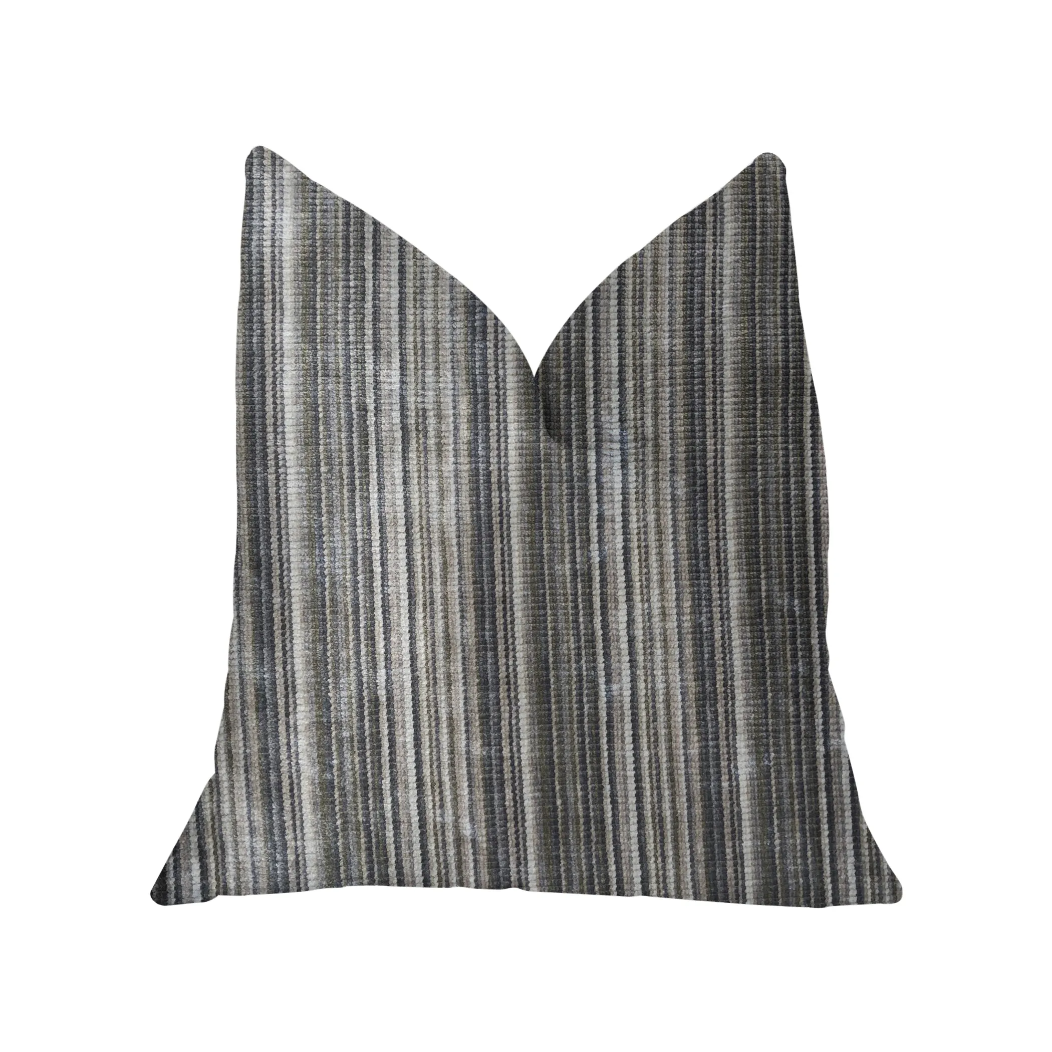 Plutus New Hampton Ivory and Blue Luxury Throw Pillow