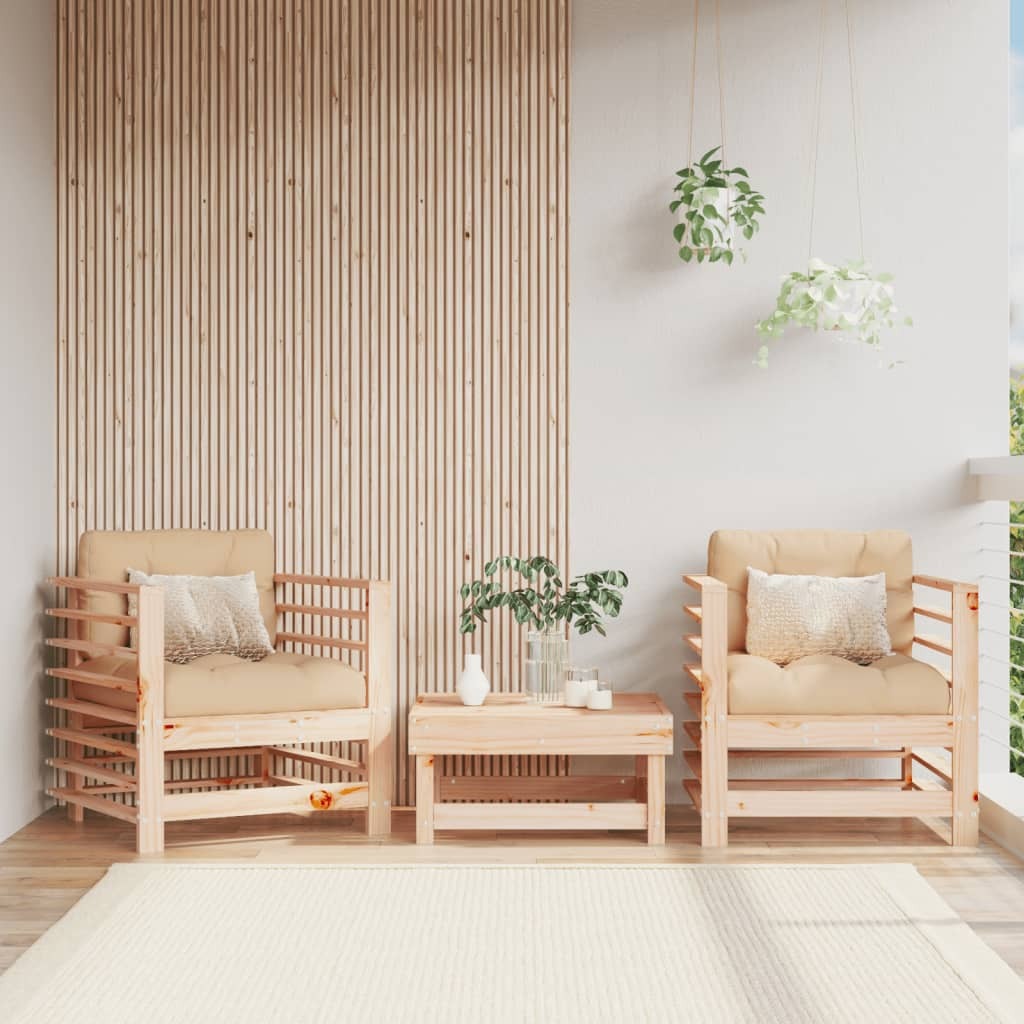 Garden Chair Natural Pine Solid Pine Wood Medium Modular