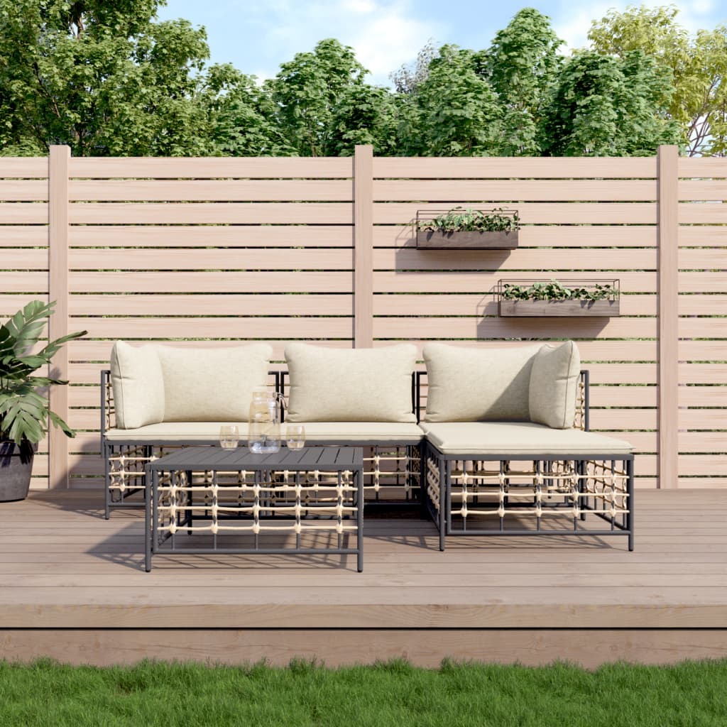 Garden Lounge Set Anthracite, Beige