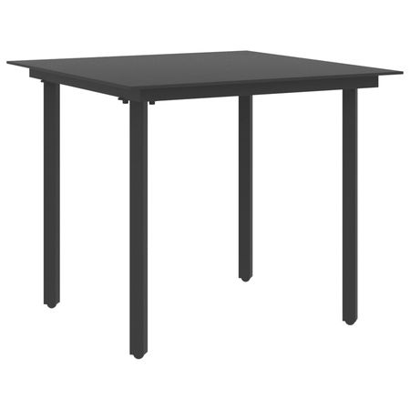 Garden Table Black Powder-coated steel, glass Medium Durable