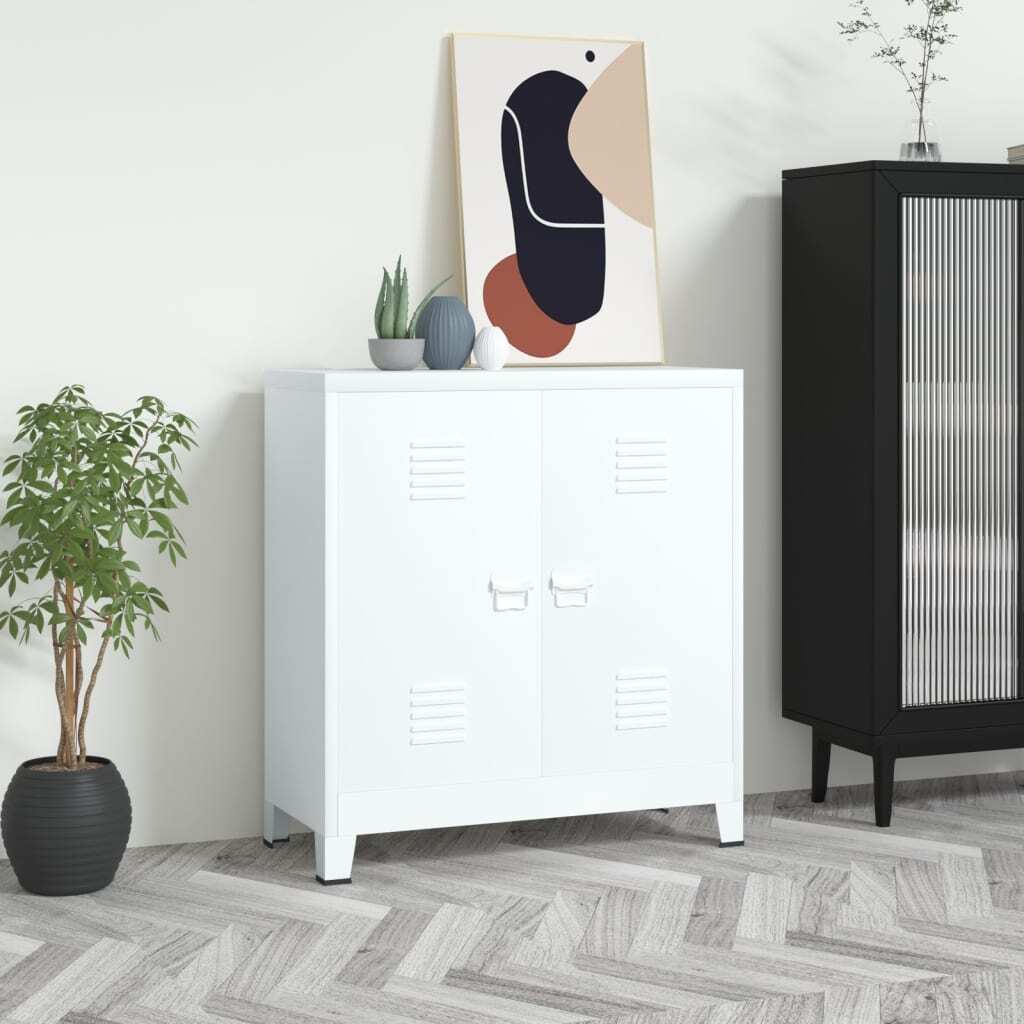 Storage Chest White Steel Medium Storage Chest Rectangular