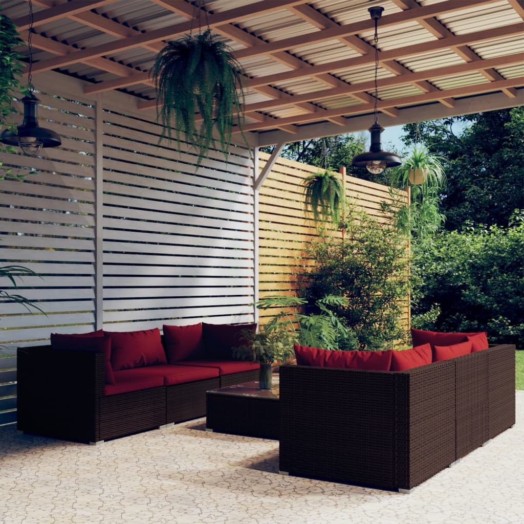 Garden Lounge Set Brown