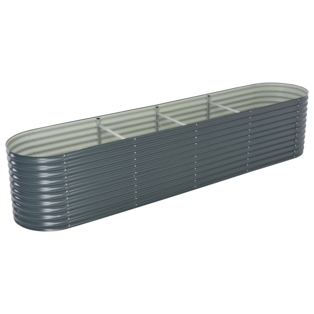 Garden Raised Bed Grey Galvanized Steel 157.5 x 31.5 x 31.9 in