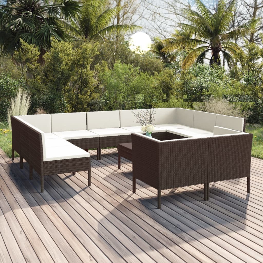 Garden Lounge Set Brown
